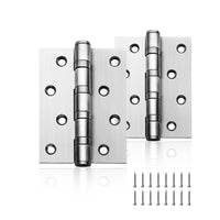 2 x RAW Customer Returns AOLISHENG 1 Pair Stainless Steel Chrome Silver Heavy Duty Ball Bearing Door Hinges for Interior Exterior Doors - RRP €22.58