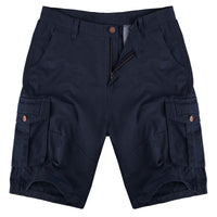 1 x RAW Customer Returns TOMEEK Cargo Shorts for Men Cotton Bermuda Men with Multiple Pockets Vintage Shorts Combat Work Casual Loose Summer Shorts, Navy Blue, Size XXL - RRP €31.46