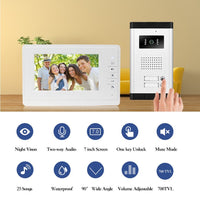 1 x RAW Customer Returns LIBO 7 7 inch Wired Video Doorbell Door Phone System 2 Monitors with 1 IR Camera, Two Call Buttons, Night Vision for 2 Housed for Multi Apartment Families - RRP €164.26