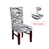 1 x RAW Customer Returns WANYIG Universal Chair Covers Chair Cover Stretch Set of 4 or 6 Chair Covers Spandex Washable Dining Room Seat Chair Covers Protectors Zebra Pattern, Set of 4  - RRP €20.16