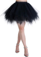 1 x RAW Customer Returns Dressystar LXQC Petticoats Mini Skirt Short Underskirt Tutu Irregular Tulle Women Girls Ballet Skirt Multi-Layers Black XL - RRP €20.5