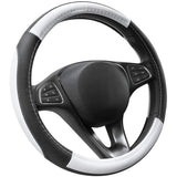 1 x RAW Customer Returns COFIT Anti-Slip Steering Wheel Cover Breathable Microfiber Leather Steering Wheel Cover M 37-38cm White and Black - RRP €19.99