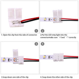 1 x Brand New GALDOEP 3528 2-pin LED connector kits, LED strip distributor connection clip kit, LED strip connector for 8 mm strip extension accessory set for DIY LED strip connector - RRP €11.04