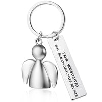 3 x Brand New HICARER 1 piece guardian angel key ring with engraving, cute metal car angel key chain, silver, good luck charm, key rings with box for women, men, motorcycle, drive carefully - RRP €27.18