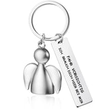 3 x Brand New HICARER 1 piece guardian angel key ring with engraving, cute metal car angel key chain, silver, good luck charm, key rings with box for women, men, motorcycle, drive carefully - RRP €27.18