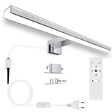 1 x RAW Customer Returns Karrong mirror light bathroom 40CM with switch remote control, dimmable 3000K warm white 4000K natural white 6000K cold white IP44 waterproof LED mirror lamp for bathroom aluminum 1200LM, 12W AC100-265V, white - RRP €33.1