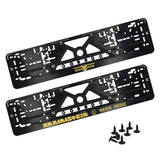 1 x RAW Customer Returns Megakutas license plate holder, vehicle license plate holder for car license plates with click system, including 8 screws and 8 vibration dampers, simple and stable, set of 2, 52 x 10 cm - RRP €23.16