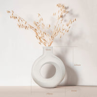 6 x Brand New Tyywjw Ceramic Donut Vase White for Pampas Grass, 22.5 cm High Donut Vase White Matt Large, Round Vase with Hole, Dried Flowers Flower Vases, Modern Vases Decoration for Office Home Bedroom Living Room - RRP €108.84