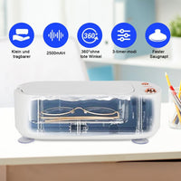 1 x RAW Customer Returns Ultrasonic cleaning device for glasses, 45000Hz ultrasonic cleaner 400ML ultrasonic glasses cleaning device, multifunctional glasses cleaner ultrasonic device for dentures, rings, watches, silver jewelry, white - RRP €21.17