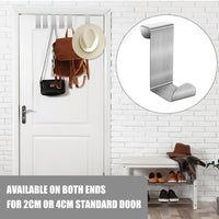 1 x RAW Customer Returns Veiteibe 12 pieces door hooks inside for hanging, stainless steel hanger hooks for the door, with set of 2 door hook rail without drilling, for bedroom hanging coat towel bag hat - RRP €11.51