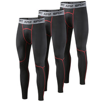 14 x RAW Customer Returns AMZSPORT Men s Compression Pants Quick-drying Running Pants Sports Pants Breathable Training Pants, Black Red XL - RRP €225.68