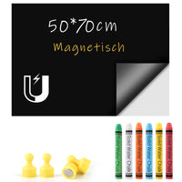 1 x RAW Customer Returns Blackboard film magnetic self-adhesive, magnetic board film - 50 x 70cm, incl. magnetic film, 6 dustless chalks, 4 magnets - RRP €20.16