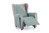 1 x RAW Customer Returns Textil-home armchair protector Relax MALU, 1 seater - Reversible padded sofa protector. Color aquamarine - RRP €25.43