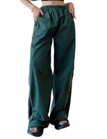 1 x Brand New GRMLRPT Women s Cargo Pants Y2K Baggy High Waist Wide Leg Low Waist Aesthetic Vintage Oversized Harajuku 105s Casual Pants Streetwear Track Pants Teenager Girls Elastic Waist Wide Green, L  - RRP €27.6