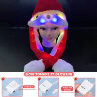 1 x RAW Customer Returns Christmas hat plush, movable beard hat, Santa Claus plush hat, LED Christmas hat, Christmas hat, funny hat for cosplay holiday, Christmas, carnival party gift for women, girls, children - RRP €14.87