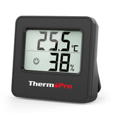 1 x RAW Customer Returns ThermoPro TP157 Digital Home Thermometer - Accurate and Compact, Humidity Meter with Comfort Indicator, Black - RRP €9.68