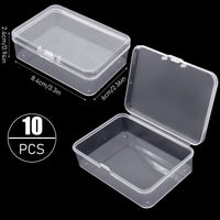 4 x Brand New 10 Pieces Small Transparent Box with Lid for Folding, Small Box for Small Beads, Pills, Jewellery, Business Cards, Game Pieces 8.4 x 6 x2.4 cm  - RRP €91.2