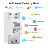 1 x RAW Customer Returns KETOTEK Smart Electricity Meter DIN Rail 1 Phase Bidirectional, Digital Energy Meter WLAN 5 65 A 90-250V, Bidirectional Meter 1 Phase, KWH Meter WLAN Remote Control by App - RRP €64.99