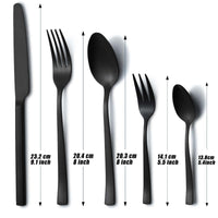 1 x RAW Customer Returns Cutlery set for 12 people, Hunnycook 60-piece black cutlery with forks, spoons, knives, stainless steel black cutlery for home, restaurant, outdoor, highly polished, dishwasher safe - RRP €60.16