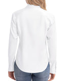 1 x RAW Customer Returns siliteelon blouse women long sleeve non-iron white shirts leisure regular fit business blouses women wrinkle-free women s tops suit shirt with pocket - RRP €28.22