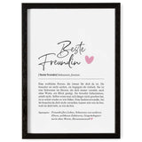 1 x Brand New Definition Posters Art Prints Christmas Gifts Best Friend Gifts Wall pictures living room Christmas gift best friend birthday wall decoration living room DINA A4 with frame - RRP €15.12