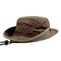 1 x RAW Customer Returns KeepSa Cotton Sun Hat Men s Summer Hat UV Protection Hiking Hat Fishing Hat Trekking Foldable Safari Hat with Chin Strap Outdoor Bush Hat Hiking Bucket Hat - RRP €18.04