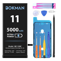 1 x RAW Customer Returns bokman Battery for iPhone 11, High Capacity Increased with 5000 mAh Polymer Lithium Battery Replacement with Repair Kit - RRP €25.96