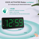 1 x RAW Customer Returns Eachui digital alarm clock battery operated with large numbers, digital alarm clock with LED display, adjustable brightness and volume, snooze, 12 24 hour and DST mode green numbers  - RRP €19.99