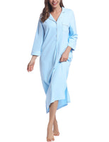 1 x Brand New Joyaria Women s Nightdress Long Sleeve Long Cotton Lightweight Nightdress Light Blue, S , Light Blue, S - RRP €43.99