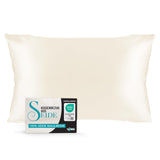 1 x RAW Customer Returns Dreamzie Silk Pillowcases - 50x70 cm - Weight 19 Momme 100 Pure Mulberry Silk Double Sided - Silk Pillowcase for Hair and Skin, Anti-Aging, Anti-Bed Bugs - Ivory - RRP €28.22