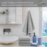 6 x Brand New KinHwa Hand Towel Set 2 Pieces, 40x76cm - 100 Microfibre - Perfect for Bathroom, Spa, Gym Travel - Gray - RRP €136.8