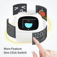 1 x RAW Customer Returns Masdio Smart Flowerpots, with Artificial Intelligence, Time Temperature Display, and Numerous Expressive Animations Based On The Environment, for Interior Decoration White  - RRP €93.19