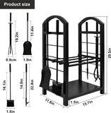 1 x RAW Customer Returns Amagabeli Firewood Rack Indoor Firewood Rack with 4 Fireplace Tools 74x40x30cm Firewood Stand Fireplace Tools for Outdoors Firewood Holder Wood Rack for Fireplace Stove Cutlery Wrought Iron Black - RRP €64.91