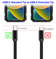 1 x RAW Customer Returns UNIDOPRO Flat USB-C to USB-C 100W Fast Charging Cable for iPhone 15 Pro Max 15 Plus Galaxy S23 10mm Long Plug Type C Cable for Blackview DOOGEE Ulefone OUKITEL Outdoor Smartphone 0.3M  - RRP €10.58