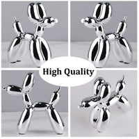 7 x Brand New Minimalist Art Gilded Balloon Dog Sculpture Gold and Silver Resin Balloon Dog Statue Mini Balloon Dog Animal Decoration Desktop Living Room Bookshelf Decorative Ornament Silver-10cm  - RRP €113.26