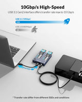 1 x RAW Customer Returns ORICO NVMe Clone Docking Station M.2 Dual Bay 10Gbit s with Offline Clone Duplicator Function, USBC NVME 2 Compartment Housing for PCIe M-Key 2242 2260 2280 22110 M2 SSD, Tool-Free SSD Not Included -M2P2 - RRP €113.04