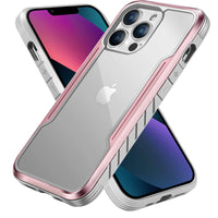 1 x RAW Customer Returns Safe Case for iPhone 13 Pro Max Shockproof Metal Frame Heavy Duty Protective Case, Mobile Phone Case Compatible with iPhone 13 Pro Max 6.7, Wireless Charging Clear Case, Pink - RRP €24.19