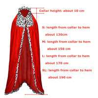 1 x RAW Customer Returns Proumhang Red King Cloak Royal Cloak for Men Royal Robe Costume for Adults King and Queen Costumes for Halloween Christmas Carnival Parties 170cm - RRP €16.99