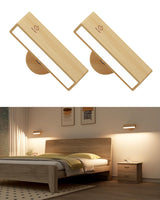 1 x RAW Customer Returns DetarZinLED battery wall light indoor 2 pieces wood, wall light without power connection, wall lamp wireless dimmable touch control, lamp without drilling, 360 rotatable magnetic for bedroom living room - RRP €48.65