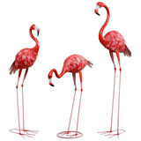 1 x RAW Customer Returns Flamingo Garden Statues and Sculptures, Metal Birds Yard Art Outdoor Statue, Set of 3 Large Pink Flamingo Lawn Ornaments for Home, Courtyard, Backyard Large  - RRP €118.33