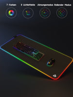 1 x RAW Customer Returns EASEMO Gaming Mouse Pad, RGB Mouse Pad, XXL Large 900 x 400 x 4 mm with 7 LED Colors, 11 Lighting Modes, and Waterproof Fabric Surface, Non-Slip Rubber Base for PC, Laptop, Keyboard - RRP €21.62