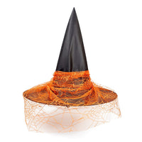 5 x Brand New YKKJ Witch Hat, Halloween Women Witch Hat 2 Pieces Wizard Hats Wicked Witch Hat for Women Halloween Party Masquerade Cosplay Accessories Children Adults Black Orange , M - RRP €60.0