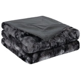 1 x Brand New PiccoCasa Cuddly Blanket Fluffy Blanket XL Bedspread Warm Sofa Throw Blanket Batik Print Blanket for Couch Bedroom Living Room Dark Grey 130x160cm - RRP €39.31