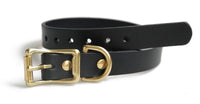 1 x Brand New Solid Brass Leather Collar for All Small, Medium Dogs and Cats Black, M for 12 -16 Neck  - RRP €19.15