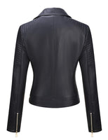 1 x RAW Customer Returns BELLIVERA Women s PU Leather Jacket with Zipper Pocket Spring and Autumn Short Motorcycle Jacket 53 Black XL - RRP €60.66