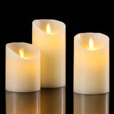 6 x RAW Customer Returns Aku Tonpa Set of 3 Flameless LED Real Wax Candles Electric Battery Operated Flickering Light Remote Control 24 Hour Timer 8.25cm Diameter 10.16 12.7 15.24 cm tall  - RRP €118.02