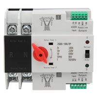 1 x RAW Customer Returns Eujgoov Automatic Transfer Switch ATS 2P Dual Power Transfer Switch Electrical Selector Switches - RRP €33.23