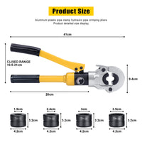 1 x RAW Customer Returns HSEAMALL Hydraulic Pipe Crimping Tools, Pressure Pipe Clamp Crimping Pliers for Aluminum-Plastic Pipes with TH Molds 16 20 26 32mm  - RRP €138.29