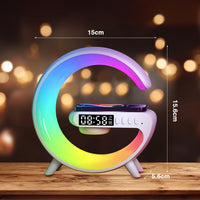 1 x RAW Customer Returns Occzin bedside lamp with charging function, alarm clock with light, bedside lamp touch dimmable, 15 W night atmosphere lamp with wireless charger, Bluetooth LED bedside lamp with music synchronization - RRP €20.4