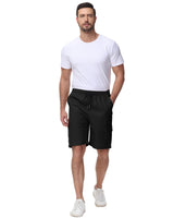 1 x RAW Customer Returns YAOHUOLE Cargo Shorts for Men Elastic Bermuda Men Work Military Outdoor Multi Pockets Black XXL Plus Size - RRP €36.4